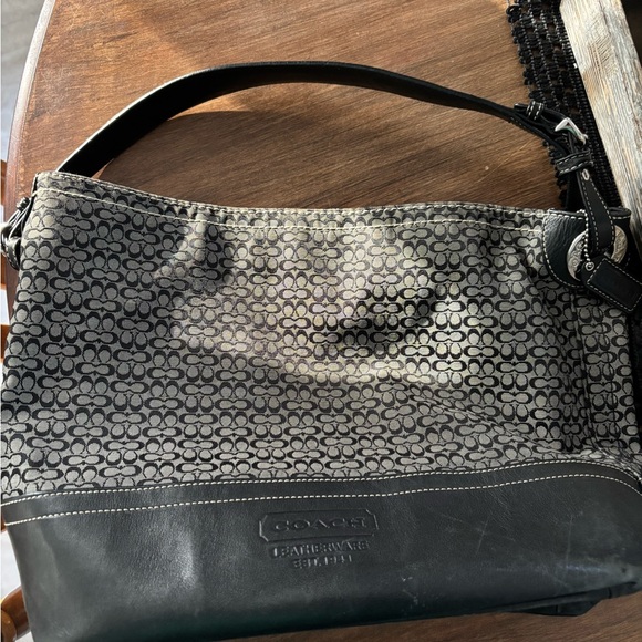 Coach Signature Brown and Tan Shoulder Bag - Picture 11 of 12